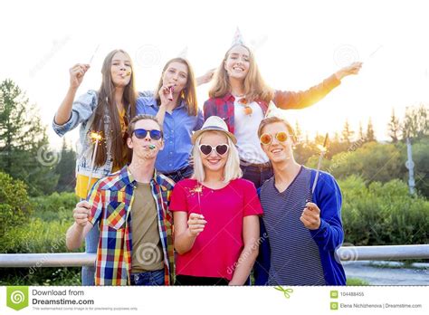 Teens Having A Party Stock Image Image Of City