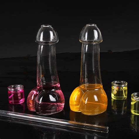 sex toys glass cup cocktail genital dick penis short wine