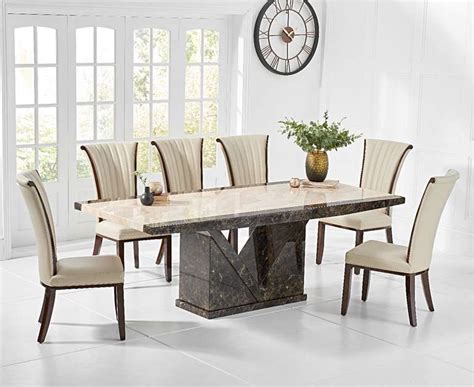 tenore cm marble effect dining table  alpine chairs dining