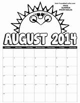 Calendar Coloring Monthly Pages Print Kids Color sketch template