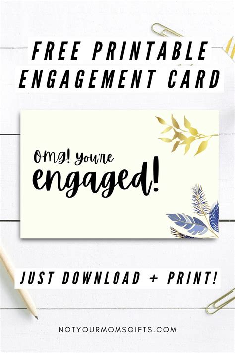 printable engagement card  fold   moms gifts