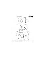 Coloring Bb Letter Printable Pages Boy Han sketch template