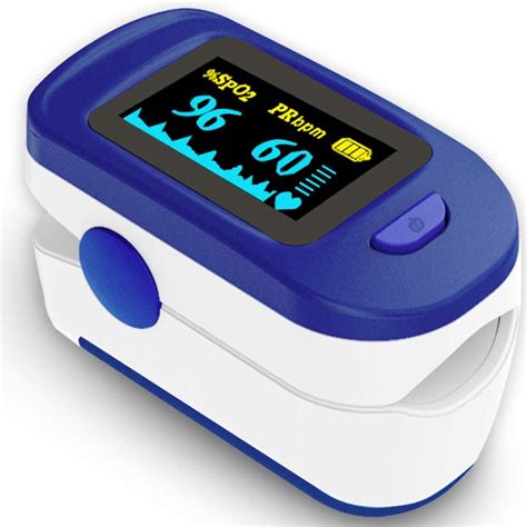pulse oximeter fingertip pulse oximeter blood oxygen saturation monitor sapphire blue