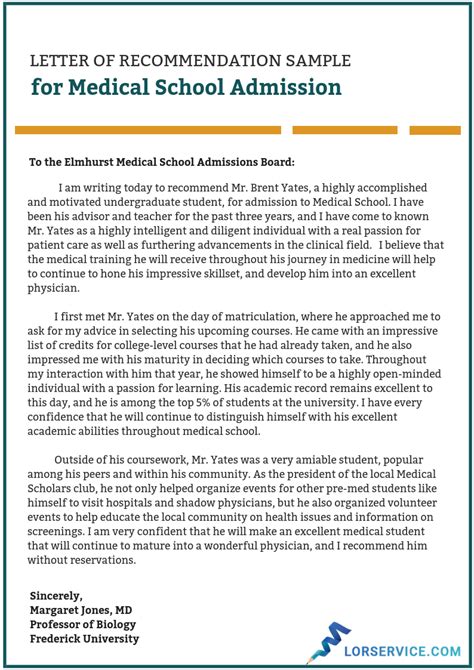 medical school letter  recommendation writing service