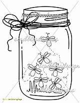 Jar Mason Firefly Coloring Drawing Printable Template Pages Jars Bug Lightning Svg Fireflies Clip Ball Getdrawings Cookie Color Kids Binks sketch template