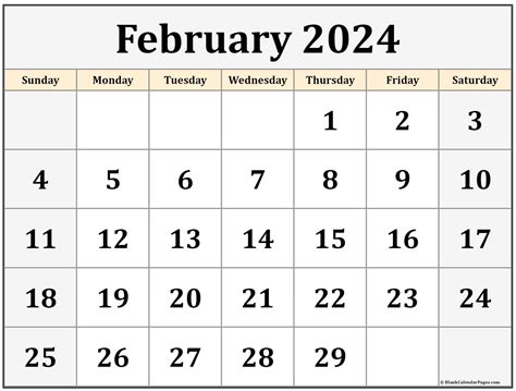 printable february  calendar   templates  printable
