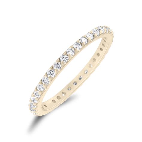 yellow gold diamond eternity ring stackable wedding band womens