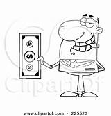 Smoking Businessman Cigar Outline Coloring Illustration Cash Royalty Clipart Holding Toon Hit Rf 2021 sketch template