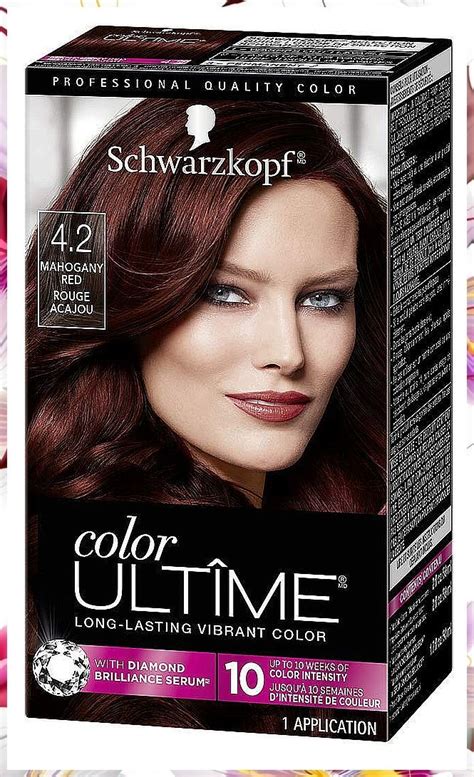 schwarzkopf color ultime permanent hair color cream  mahogany red