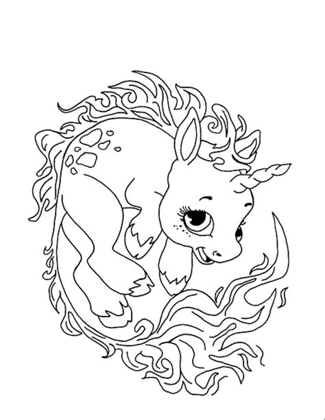 unicorn coloring pages  black  white pictures print themonline