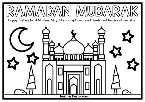 ramadan colouring sheets teacherfieracom