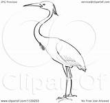 Heron Bird Cartoon Clipart Coloring Outlined Picsburg Vector Clipartof Crane Without sketch template