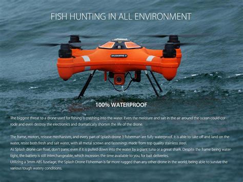 splash drone  fishing edition drones fpv ready  fly hobbycorner swellpro