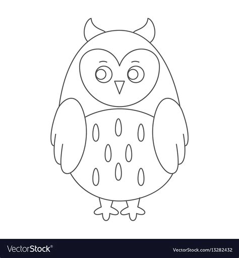 owl  coloring book royalty  vector image