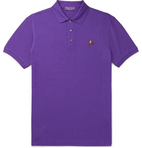 lyst ralph lauren purple label cotton pique polo shirt  purple  men