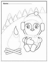 Kids Color Activities Coloring Pages Penguins Trace Preschool Activity Abc Writing Apple Printable Christmas sketch template