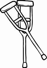 Crutches Illustration sketch template