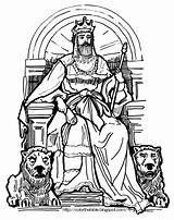 King Coloring Pages Drawing Throne David Bible Medieval Kids Crown Jesus Colouring Crowns Sheets Becomes Printable Color Print Drawings School sketch template