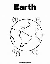 Earth Coloring Planet Pages Kids Drawing Planets Template Printable Clipart Easy Small Print Colouring Preschool Preschoolers Saturn Getdrawings Twistynoodle Popular sketch template