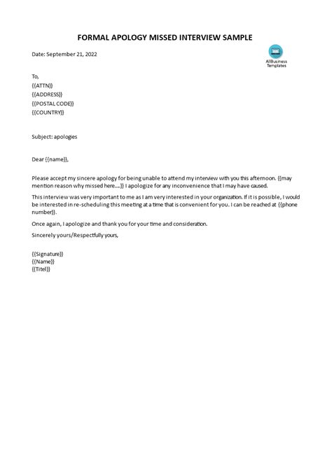 sample formal apology letter templates at