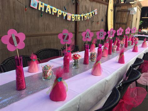 princess poppy birthday themed table table decorations princess