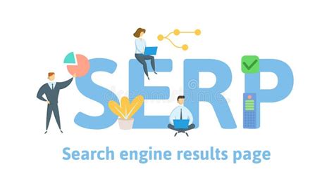 serp search engine results pages concept  people letters