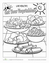 Vegetables Coloring Worksheet Pages Vegetable Nutrition Kids Fun Activities Choose Board Preschool Vitamins Color Greens Simple sketch template