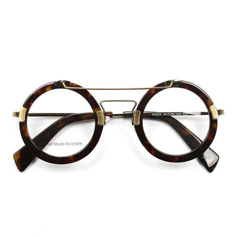 acetate vintage round eyeglasses frames men women clear myopia optical