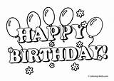 Birthday Happy Coloring Pages Print Color Kids sketch template
