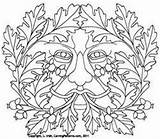 Patterns Leather Tooling Green Man Books Pyrography Coloring Wood sketch template