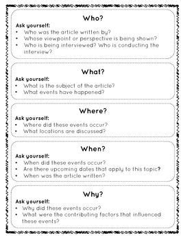 ws   newspaper article student activity handout articles