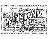 Louisiana Coloring Printables Pages State Stamp Usa States Color Sheets Cajun Printable Kids Crawfish Print La Culture Virginia Theme Projects sketch template