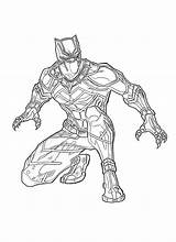 Panther Coloring Pages Marvel sketch template