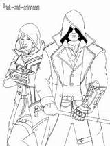 Creed Assassin Syndicate Frye Jacob Evie Goku Héroe sketch template