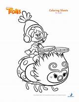 Trolls Coloring Movie Pages Kids sketch template