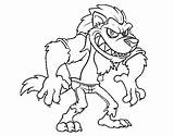 Coloring Wolf Man Halloween sketch template