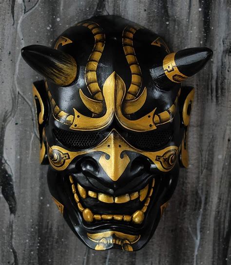 hannya kabuki demon warrior samurai mask fully wearable amazoncouk