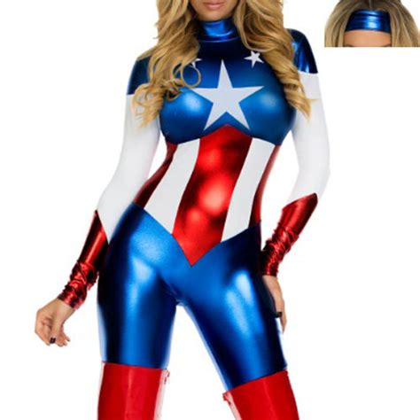 super hero costume captain america movie costume zentai jumpsuits