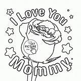 Coloring Pages Mothers Mommy Mother Kids Printable Drawing Happy Sheets Grandma Mom Color Well Soon Rose Flower Nana Printables Card sketch template