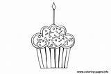 Cupcake Birthday Coloring Happy Pages Printable Info sketch template