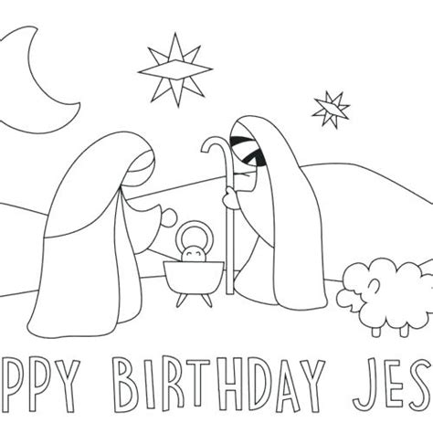 happy birthday jesus coloring page printable nativity twistynoodle