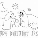 Jesus Birthday Happy Coloring Printable Pages Color Sheet Getcolorings Getdrawings sketch template