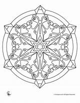 Kaleidoscope Snowflake Mandalas Malen Malvorlagen Vorlagen sketch template