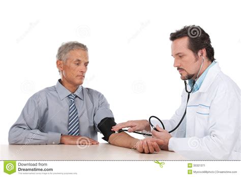 adult doctor checking pressure of old patient stock image image 35321371