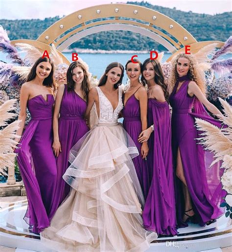 Cheap Purple Bridesmaid Dresses Long Different Styles Same