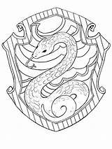 Slytherin Potter Coloring Hogwarts Emblems Escudo Serpentard Hufflepuff Lineart Getcolorings Characters 1300 Pottermore Gryffindor Quidditch Crests Tatouage Celebrando Gcssi sketch template