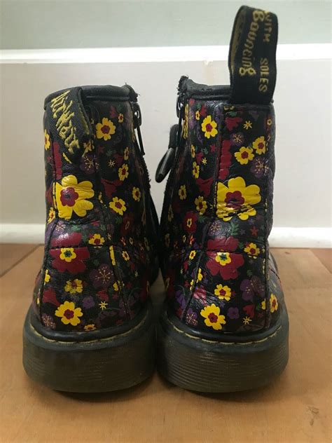 martens girls size   flowered boots ebay