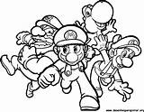 Mario Luigi Peach Coloring Bros Pages Super Print Colorpages sketch template