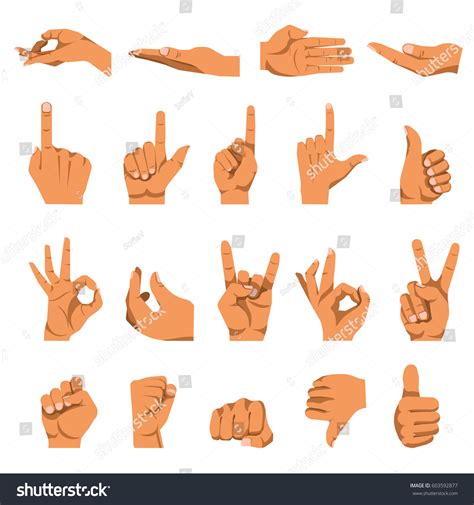 hand gestures finger  signs vector