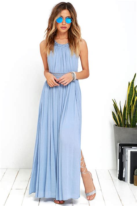Gorgeous Light Blue Dress Maxi Dress Lace Dress 59 00